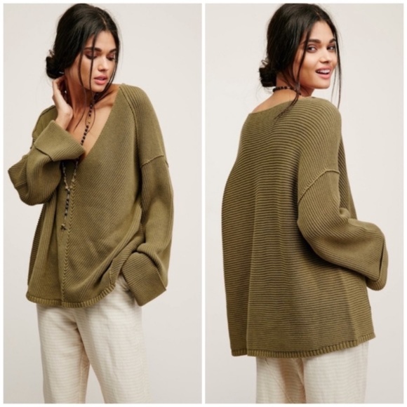 Free People Sweaters - Free People La Brea V Neck Slouchy Sweater